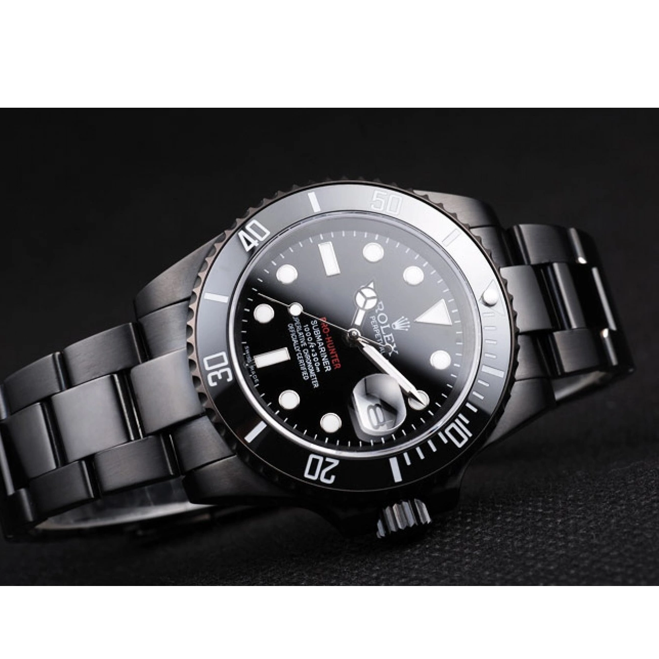 Aaa replica watch Steel Swiss Black Dial Strap Black Pro-Hunter Submariner Rolex 0629